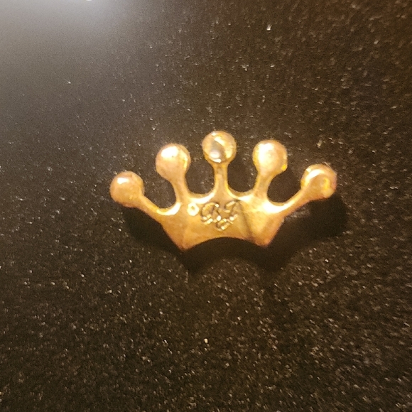 Betsey Johnson Gold Crown Earrings with Sparkling Accents - Picture 3 of 4